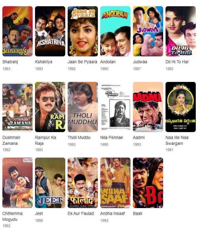 divya bharti movie list